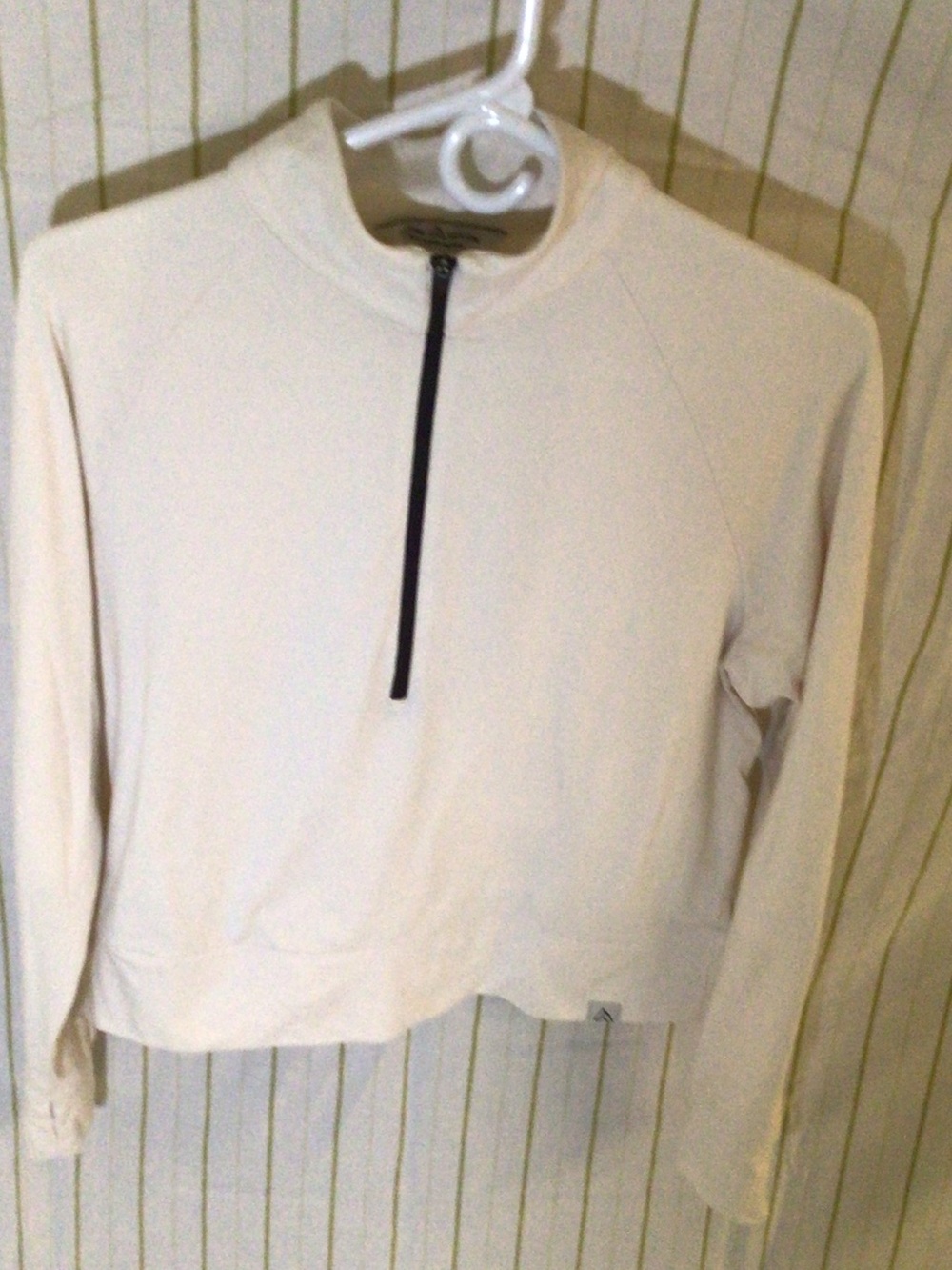 Alpine Design Cream Half-Zip Pullover with Black Zip